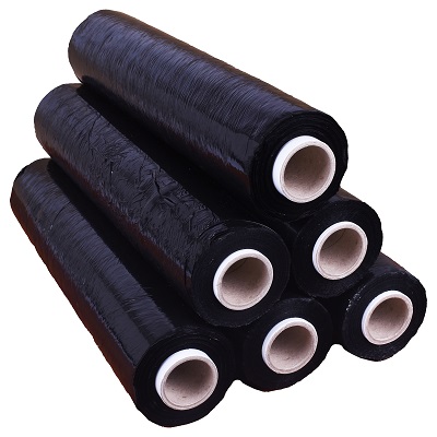 6 x Rolls Of 500mm x 250M Extra Heavy Duty Black Pallet Wrap